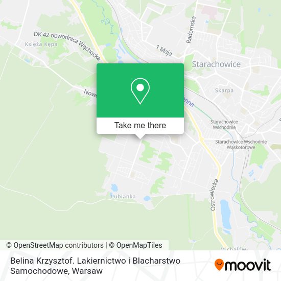 Карта Belina Krzysztof. Lakiernictwo i Blacharstwo Samochodowe