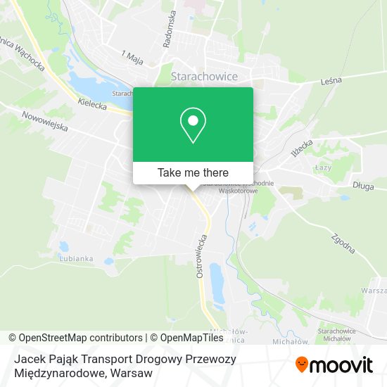 Jacek Pająk Transport Drogowy Przewozy Międzynarodowe map