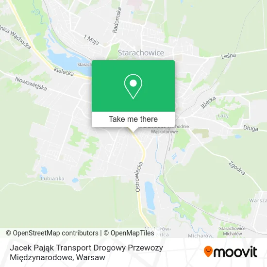 Карта Jacek Pająk Transport Drogowy Przewozy Międzynarodowe