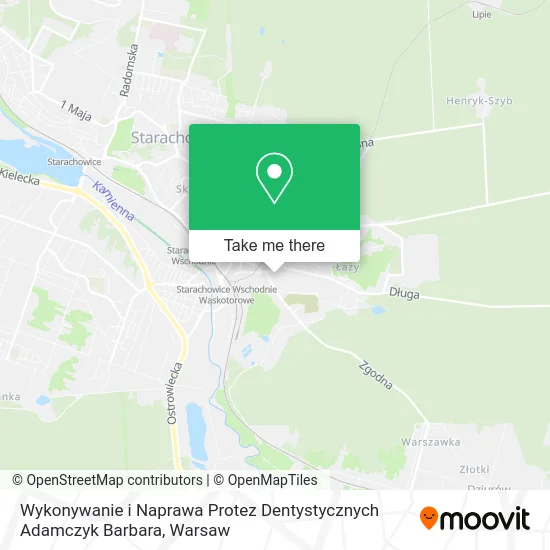 Карта Wykonywanie i Naprawa Protez Dentystycznych Adamczyk Barbara