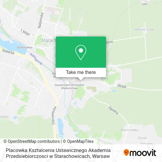 Карта Placowka Ksztalcenia Ustawicznego Akademia Przedsiebiorczosci w Starachowicach