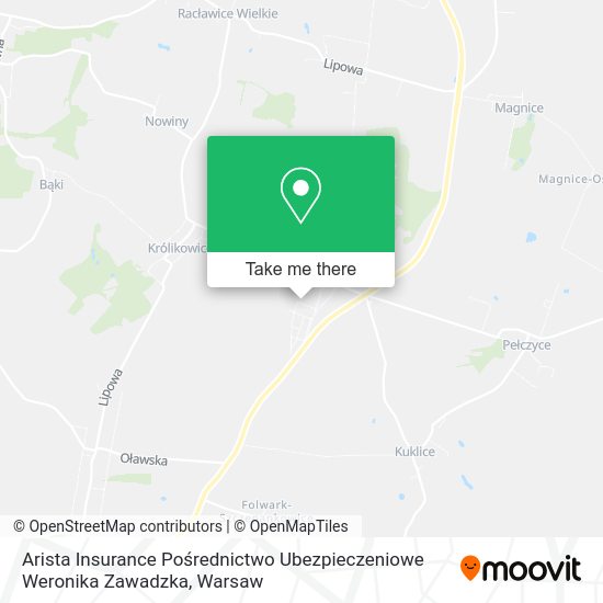 Arista Insurance Pośrednictwo Ubezpieczeniowe Weronika Zawadzka map