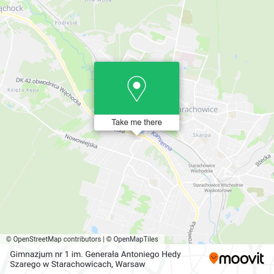 Gimnazjum nr 1 im. Generała Antoniego Hedy Szarego w Starachowicach map