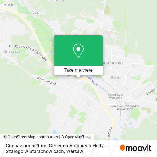 Карта Gimnazjum nr 1 im. Generała Antoniego Hedy Szarego w Starachowicach