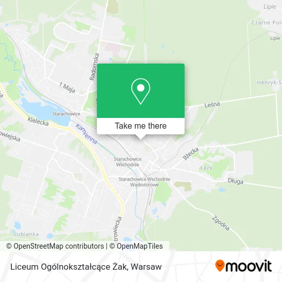 Карта Liceum Ogólnokształcące Żak