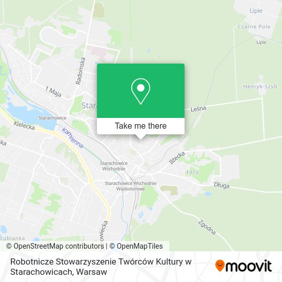 Карта Robotnicze Stowarzyszenie Twórców Kultury w Starachowicach