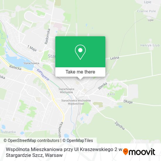 Карта Wspólnota Mieszkaniowa przy Ul Kraszewskiego 2 w Stargardzie Szcz