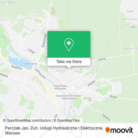 Perczak Jan. Zuh. Usługi Hydrauliczne i Elektryczne map