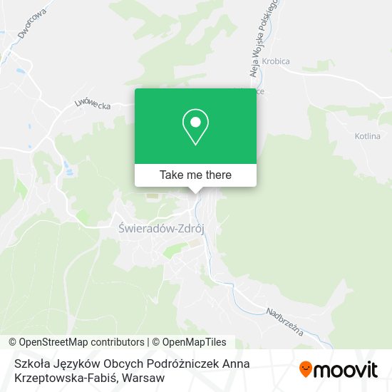 Szkoła Języków Obcych Podróżniczek Anna Krzeptowska-Fabiś map