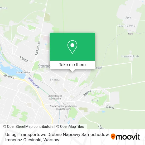 Карта Uslugi Transportowe Drobne Naprawy Samochodow Ireneusz Olesinski