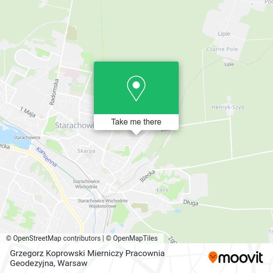 Карта Grzegorz Koprowski Mierniczy Pracownia Geodezyjna