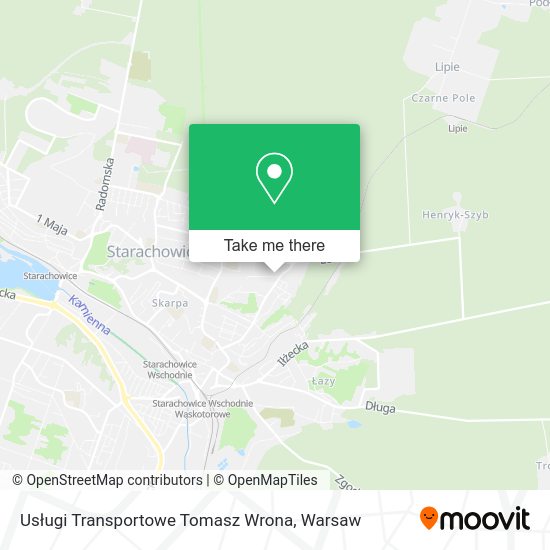 Карта Usługi Transportowe Tomasz Wrona