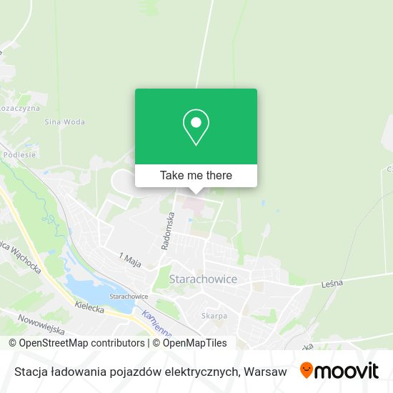 Карта Stacja ładowania pojazdów elektrycznych