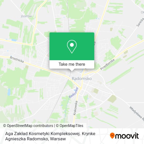 Aga Zakład Kosmetyki Kompleksowej. Krynke Agnieszka Radomsko map