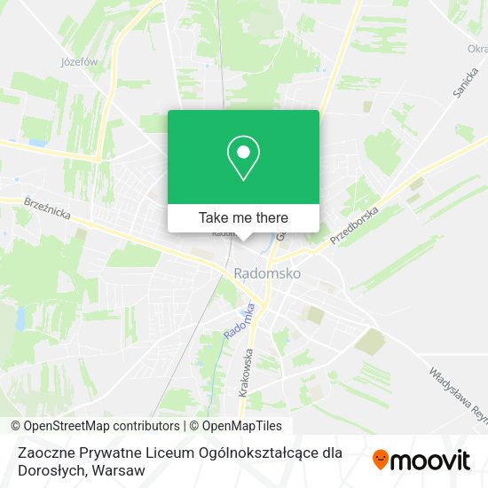 Zaoczne Prywatne Liceum Ogólnokształcące dla Dorosłych map