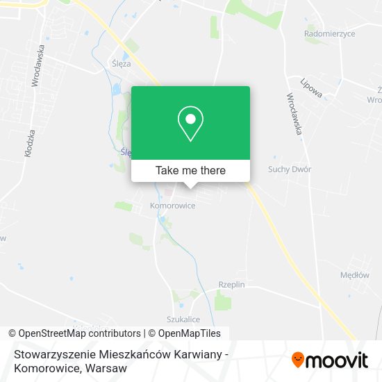 Карта Stowarzyszenie Mieszkańców Karwiany - Komorowice