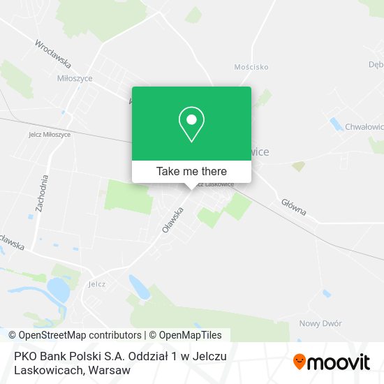 PKO Bank Polski S.A. Oddział 1 w Jelczu Laskowicach map