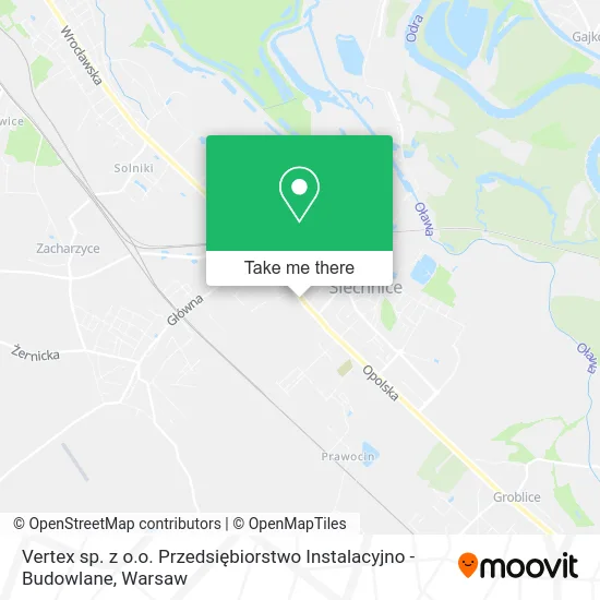 Карта Vertex sp. z o.o. Przedsiębiorstwo Instalacyjno - Budowlane