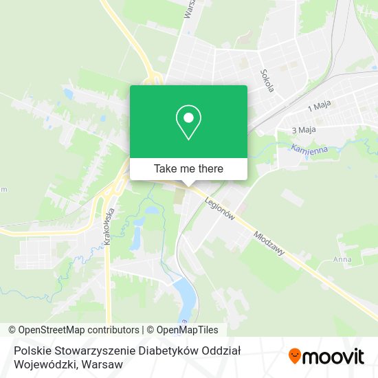 Polskie Stowarzyszenie Diabetyków Oddział Wojewódzki map