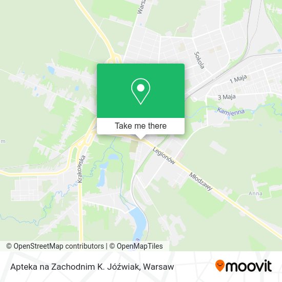 Apteka na Zachodnim K. Jóźwiak map