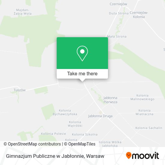 Gimnazjum Publiczne w Jabłonnie map