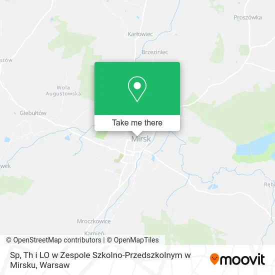 Карта Sp, Th i LO w Zespole Szkolno-Przedszkolnym w Mirsku