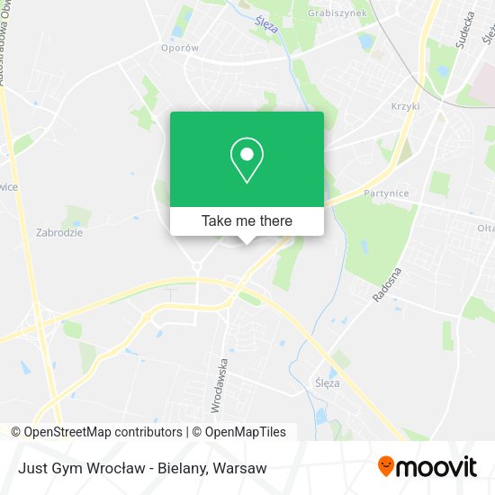 Just Gym Wrocław - Bielany map