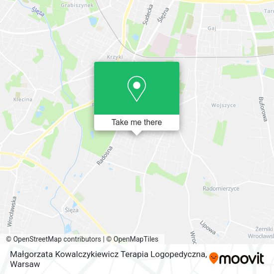 Małgorzata Kowalczykiewicz Terapia Logopedyczna map