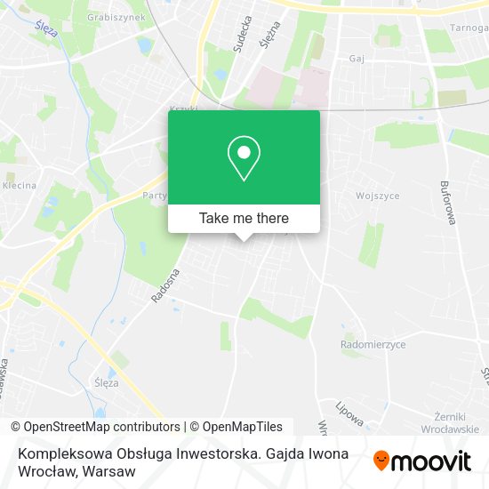 Kompleksowa Obsługa Inwestorska. Gajda Iwona Wrocław map