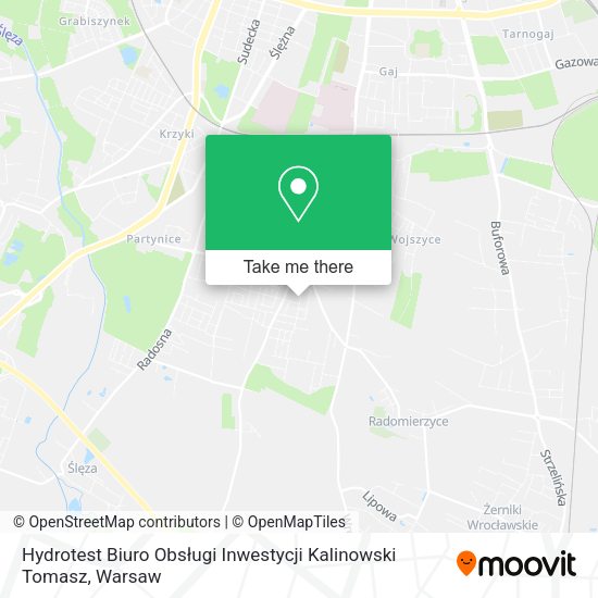 Hydrotest Biuro Obsługi Inwestycji Kalinowski Tomasz map