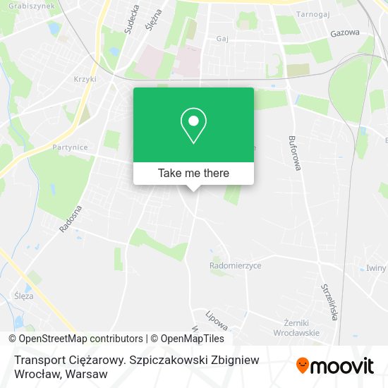 Transport Ciężarowy. Szpiczakowski Zbigniew Wrocław map