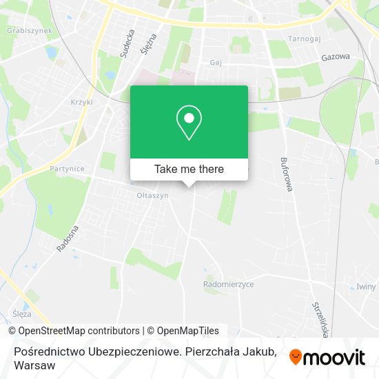 Pośrednictwo Ubezpieczeniowe. Pierzchała Jakub map