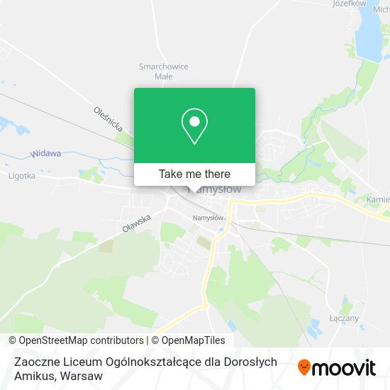 Zaoczne Liceum Ogólnokształcące dla Dorosłych Amikus map