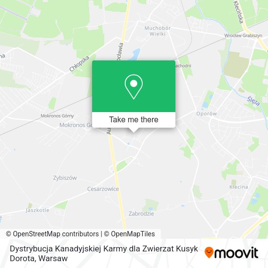 Dystrybucja Kanadyjskiej Karmy dla Zwierzat Kusyk Dorota map