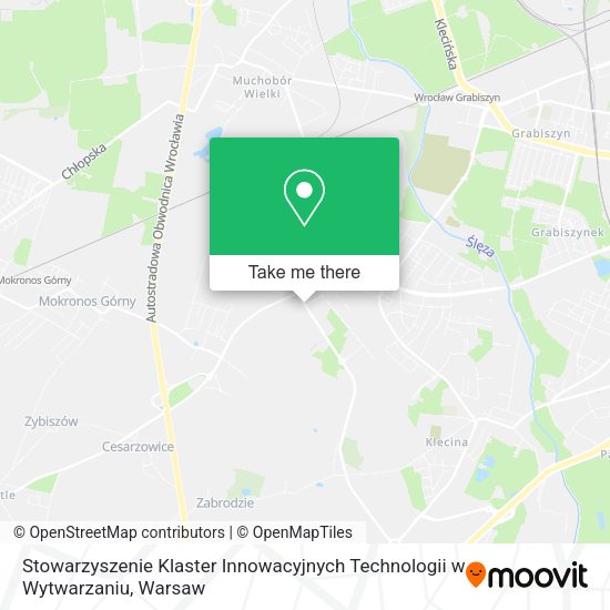 Карта Stowarzyszenie Klaster Innowacyjnych Technologii w Wytwarzaniu