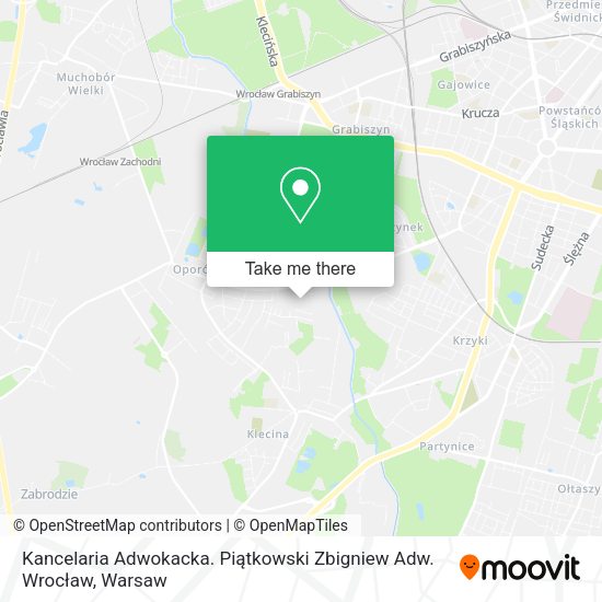 Kancelaria Adwokacka. Piątkowski Zbigniew Adw. Wrocław map