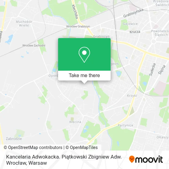 Карта Kancelaria Adwokacka. Piątkowski Zbigniew Adw. Wrocław