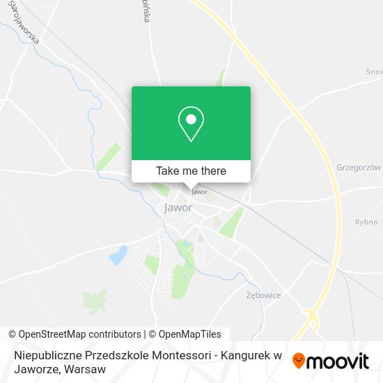 Карта Niepubliczne Przedszkole Montessori - Kangurek w Jaworze