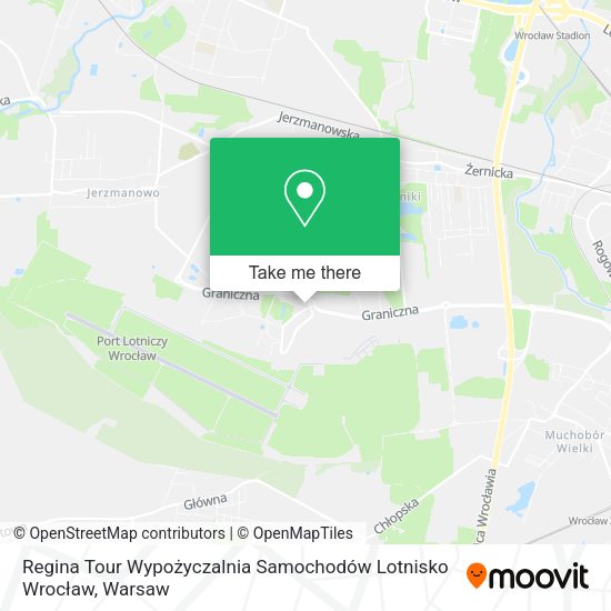 Regina Tour Wypożyczalnia Samochodów Lotnisko Wrocław map