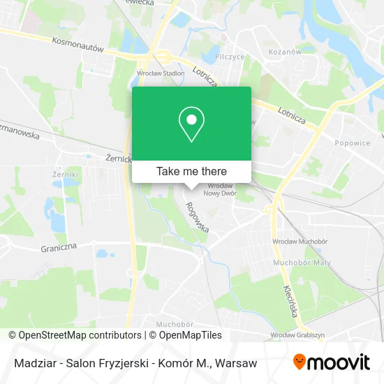 Карта Madziar - Salon Fryzjerski - Komór M.