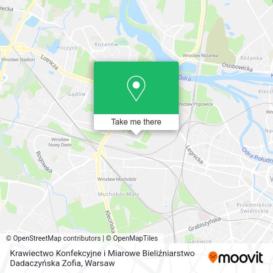 Krawiectwo Konfekcyjne i Miarowe Bieliźniarstwo Dadaczyńska Zofia map