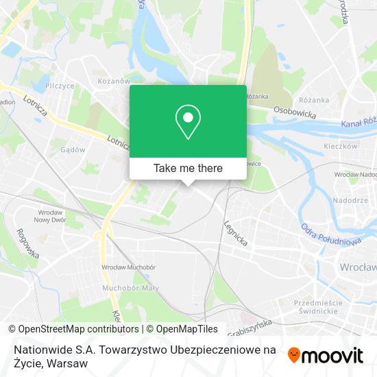 Карта Nationwide S.A. Towarzystwo Ubezpieczeniowe na Życie