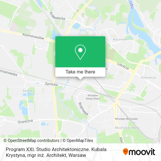 Program XXI. Studio Architektoniczne. Kubala Krystyna, mgr inż. Architekt map