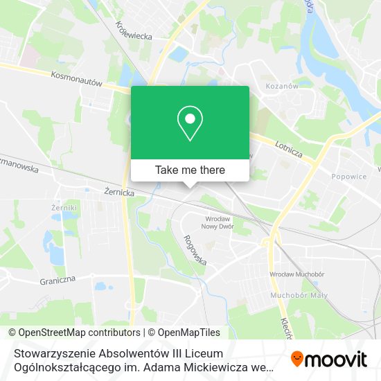 Stowarzyszenie Absolwentów III Liceum Ogólnokształcącego im. Adama Mickiewicza we Wrocławiu map