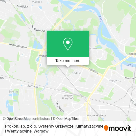 Карта Prokon. sp. z o.o. Systemy Grzewcze, Klimatyzacyjne i Wentylacyjne