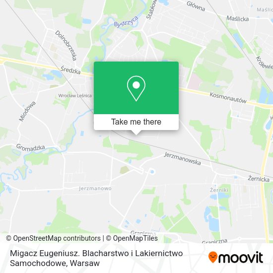 Migacz Eugeniusz. Blacharstwo i Lakiernictwo Samochodowe map