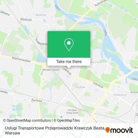 Карта Usługi Transportowe Przeprowadzki Krawczyk Beata