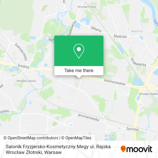 Карта Salonik Fryzjersko-Kosmetyczny Megy ul. Rajska Wrocław Złotniki