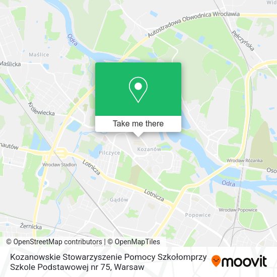 Kozanowskie Stowarzyszenie Pomocy Szkołomprzy Szkole Podstawowej nr 75 map