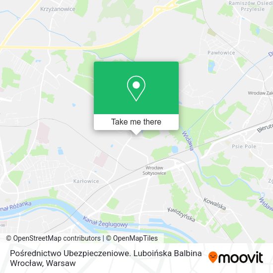 Карта Pośrednictwo Ubezpieczeniowe. Luboińska Balbina Wrocław